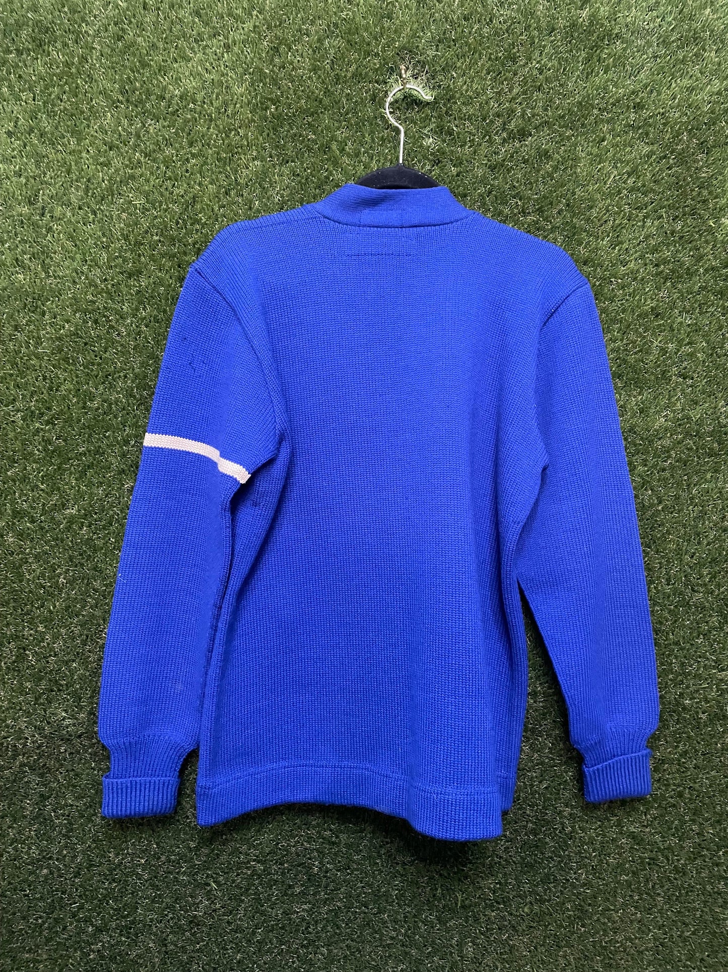 Dehen Blue Letterman Sweater