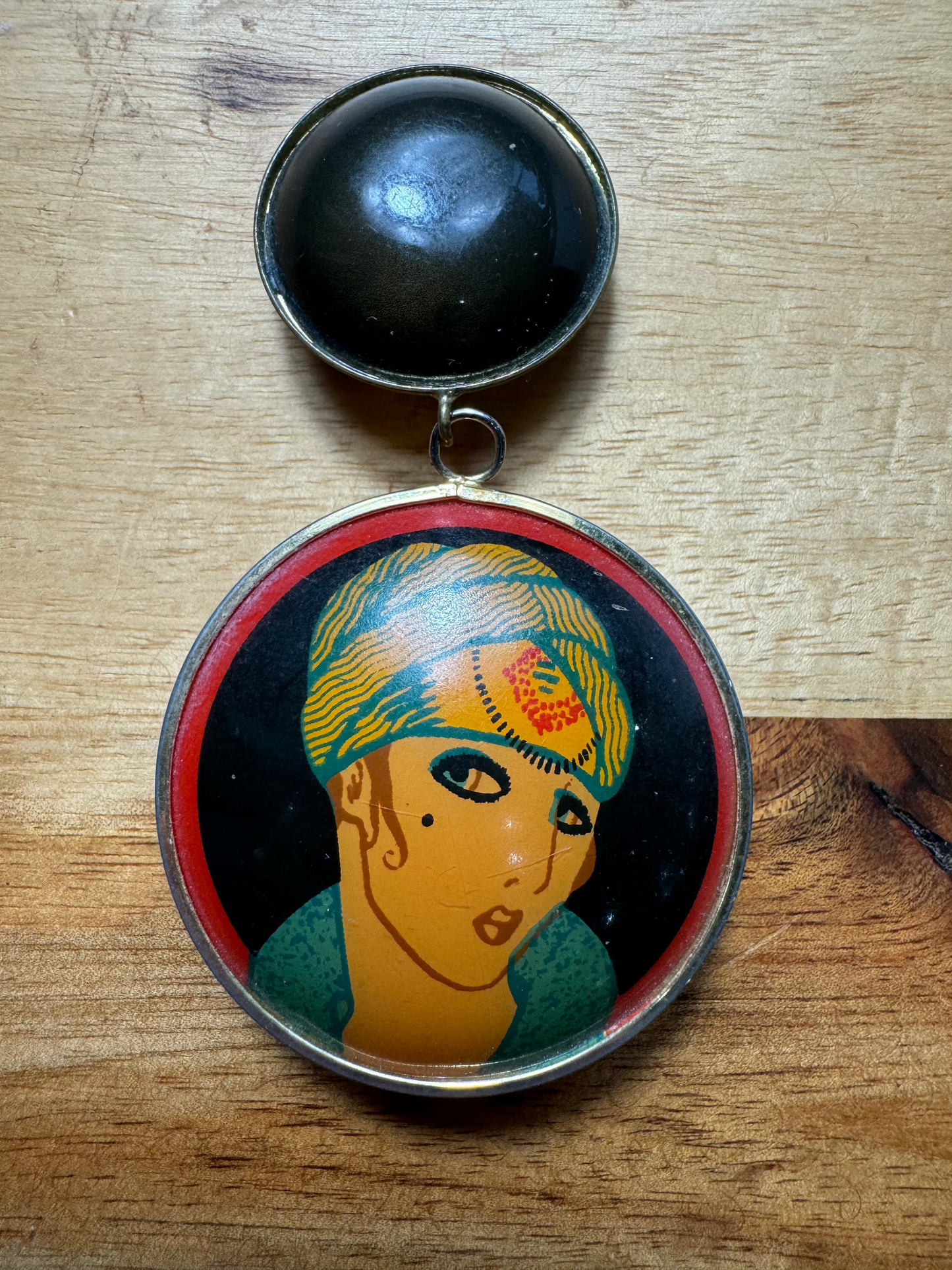 Painted Woman Dangle Earrings