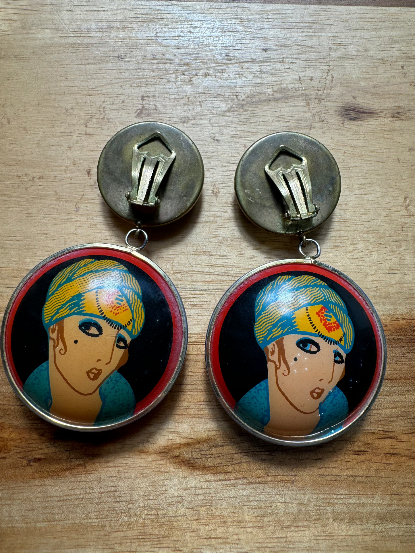 Painted Woman Dangle Earrings