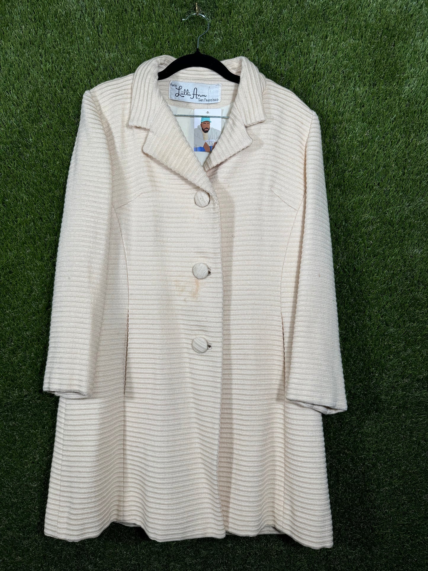 Lilli Ann Women's Vintage Cream Coat and Skirt Set