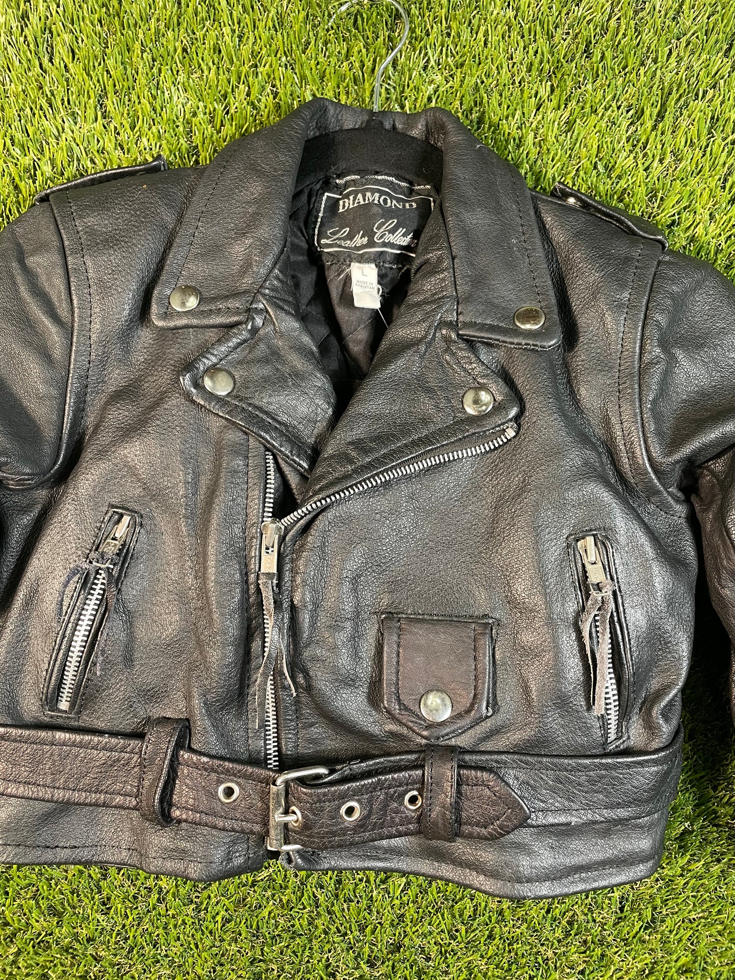 Diamond Leather Collection Kid's Moto Jacket