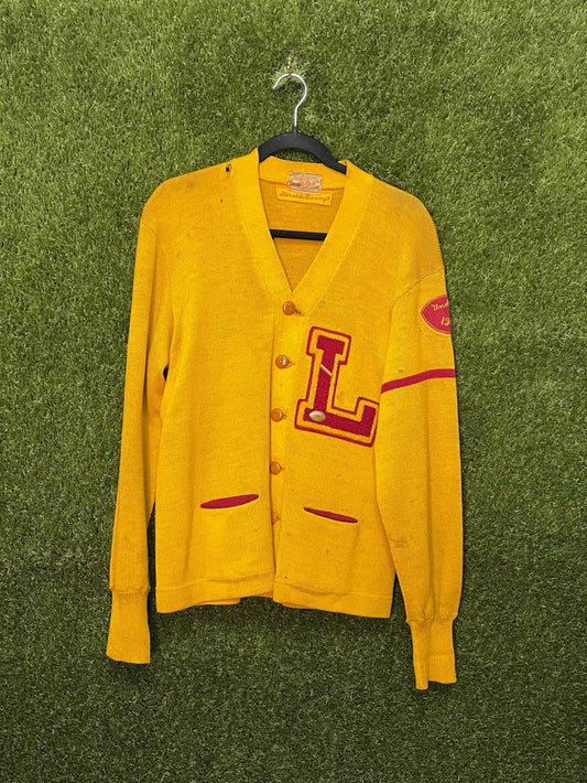 1948 Yellow Dehen Letterman Sweater