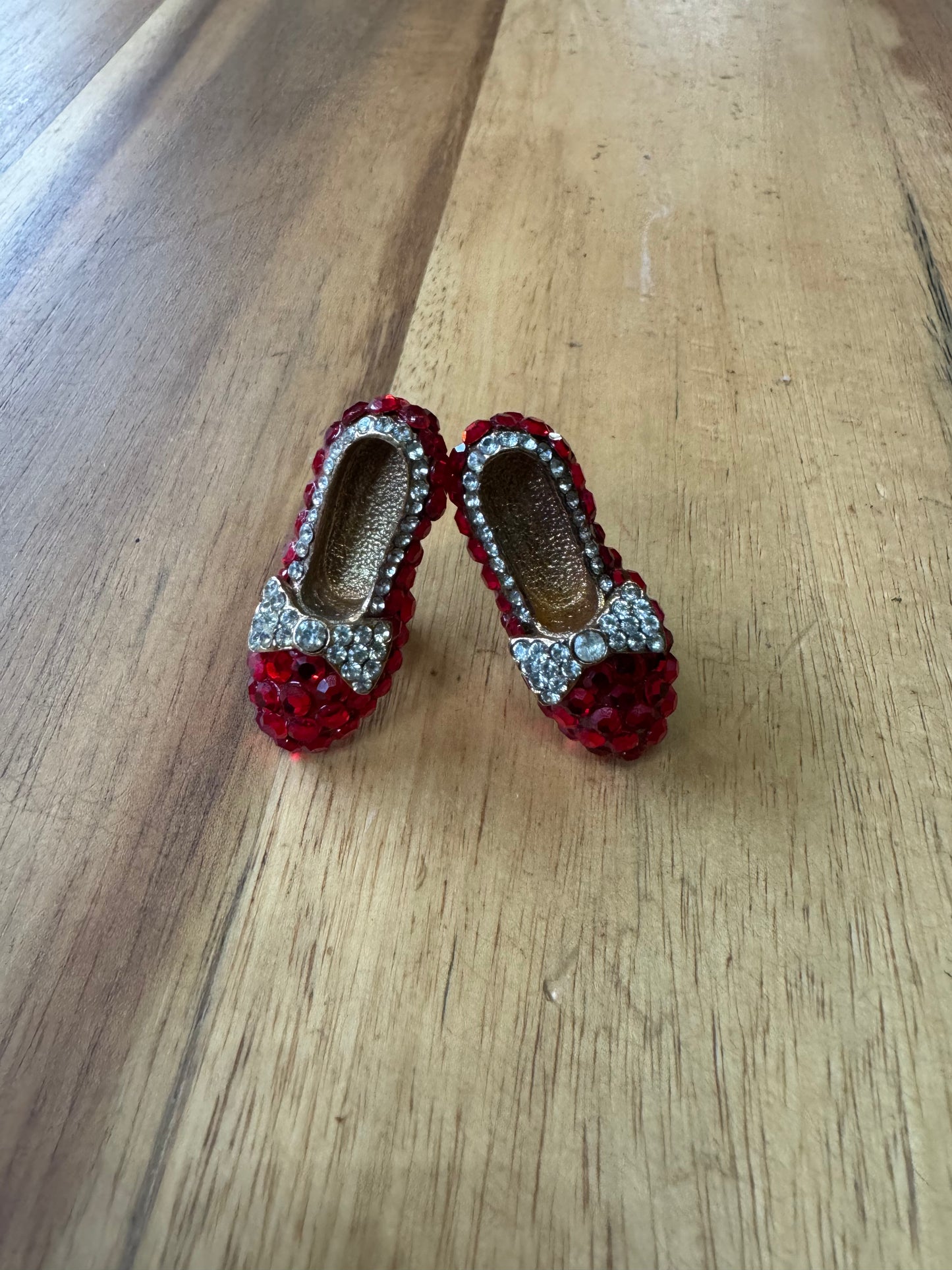 Ruby Slippers Clip On Earrings