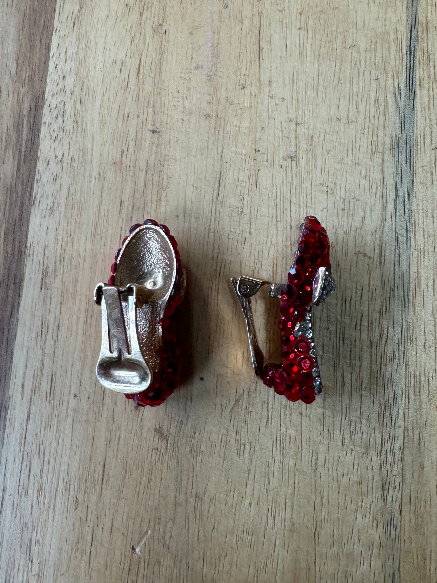 Ruby Slippers Clip On Earrings