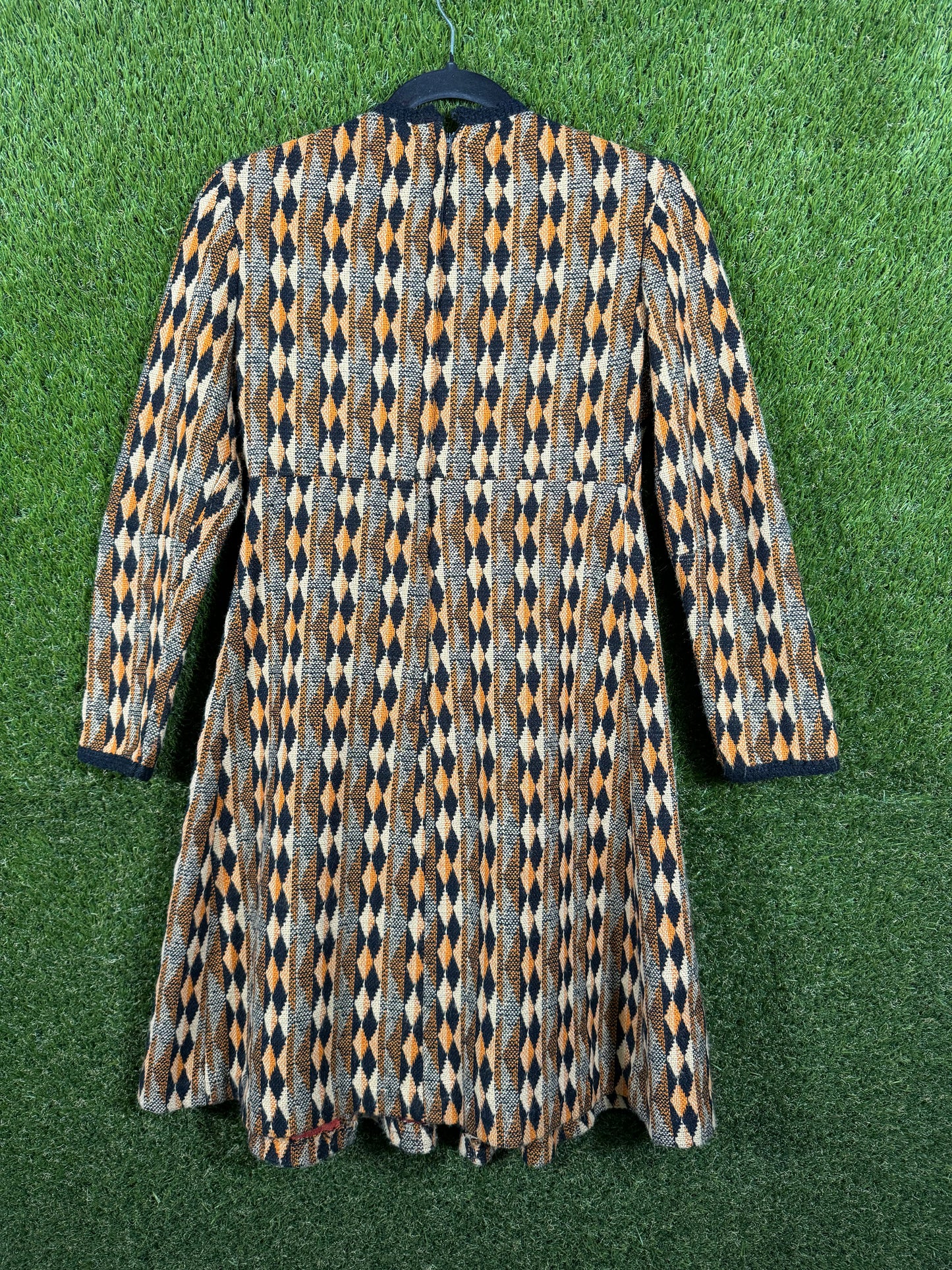 70's Vintage Women's Orange Tweed Dress