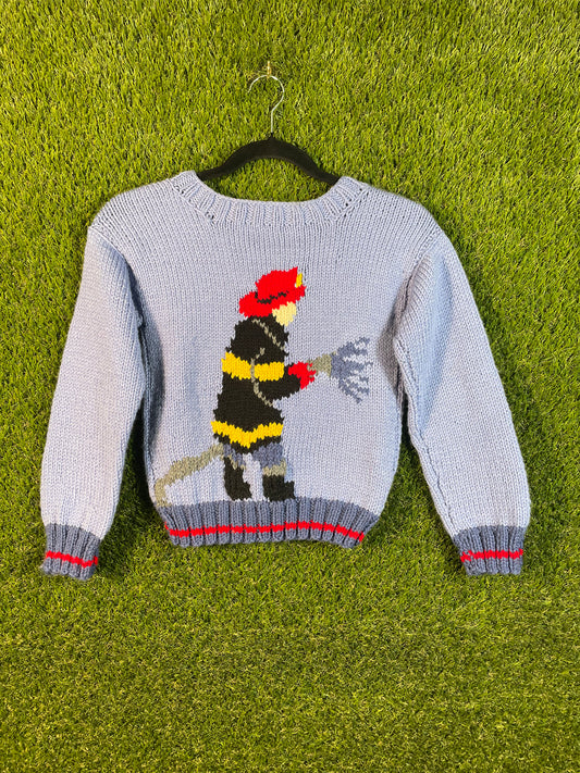 Firefighter Knit Blue Kid's Sweater