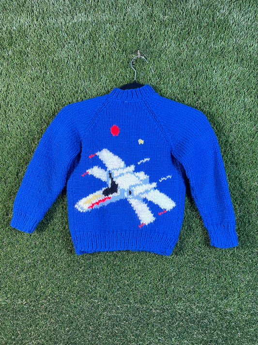 Fighter Jet Knit Blue Kid's Sweater