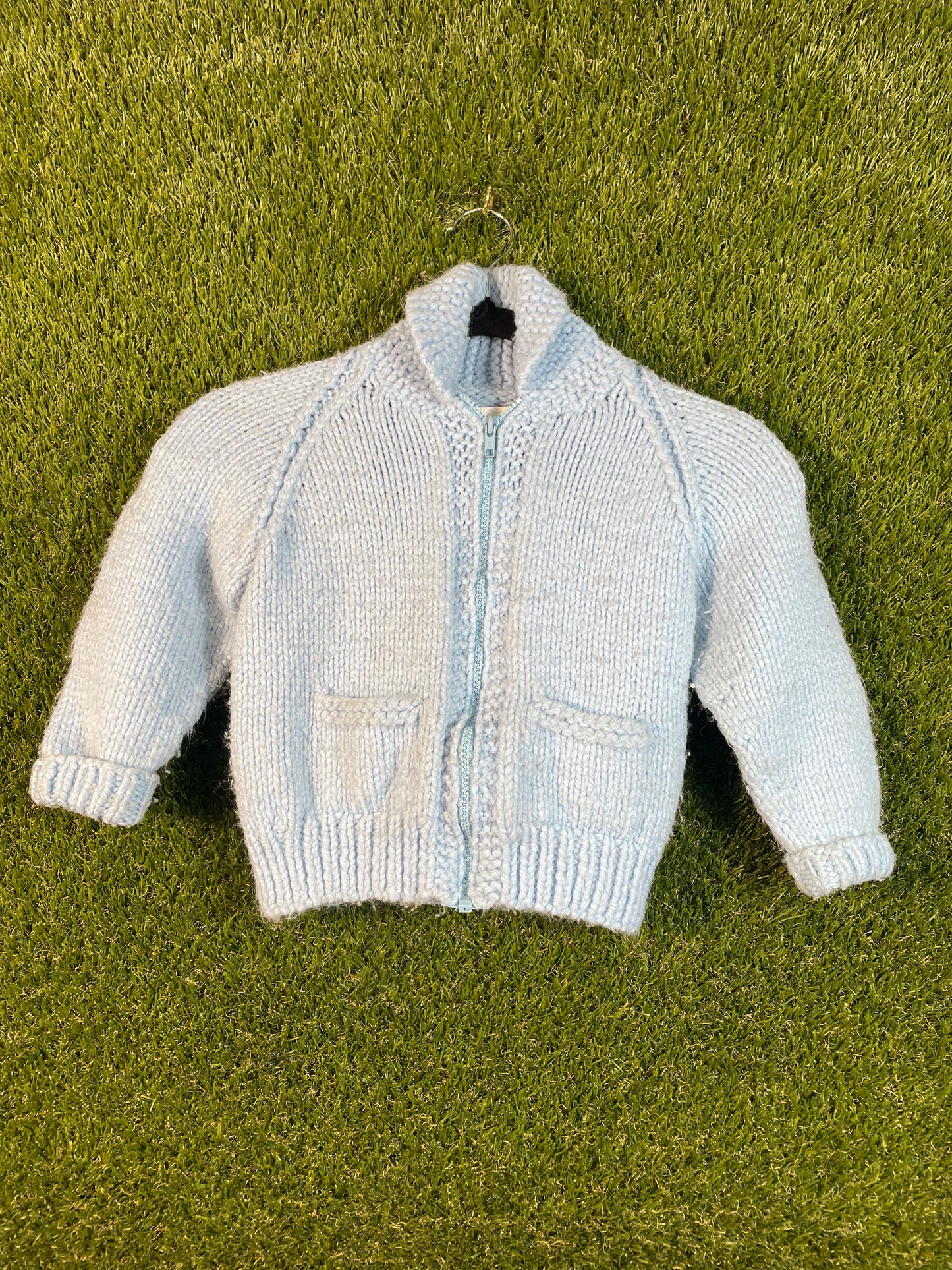 Teddy Bear Blue Knit Kid's Sweater