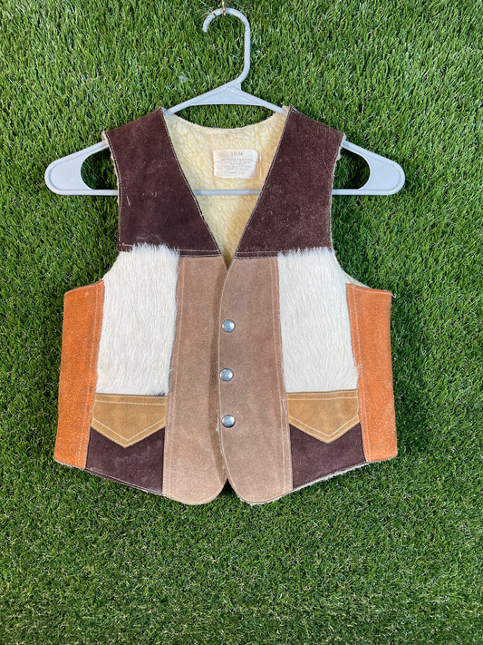 I.D.M Leather Brown and Orange Kid's Vest