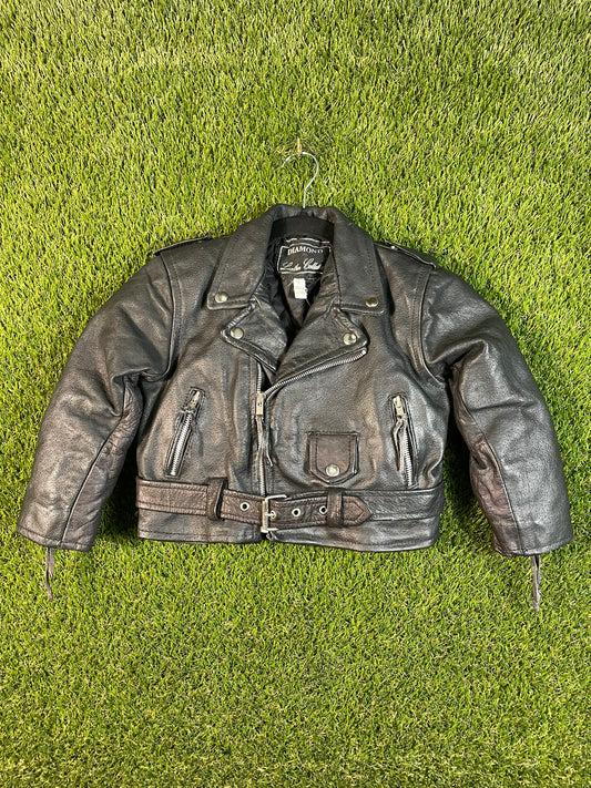 Diamond Leather Collection Kid's Moto Jacket