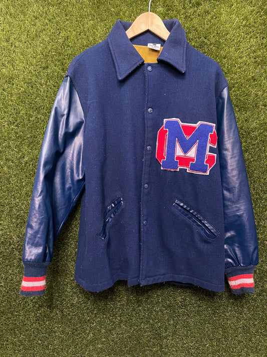 Kaye Bros. Letterman Jacket Blue MC Patch