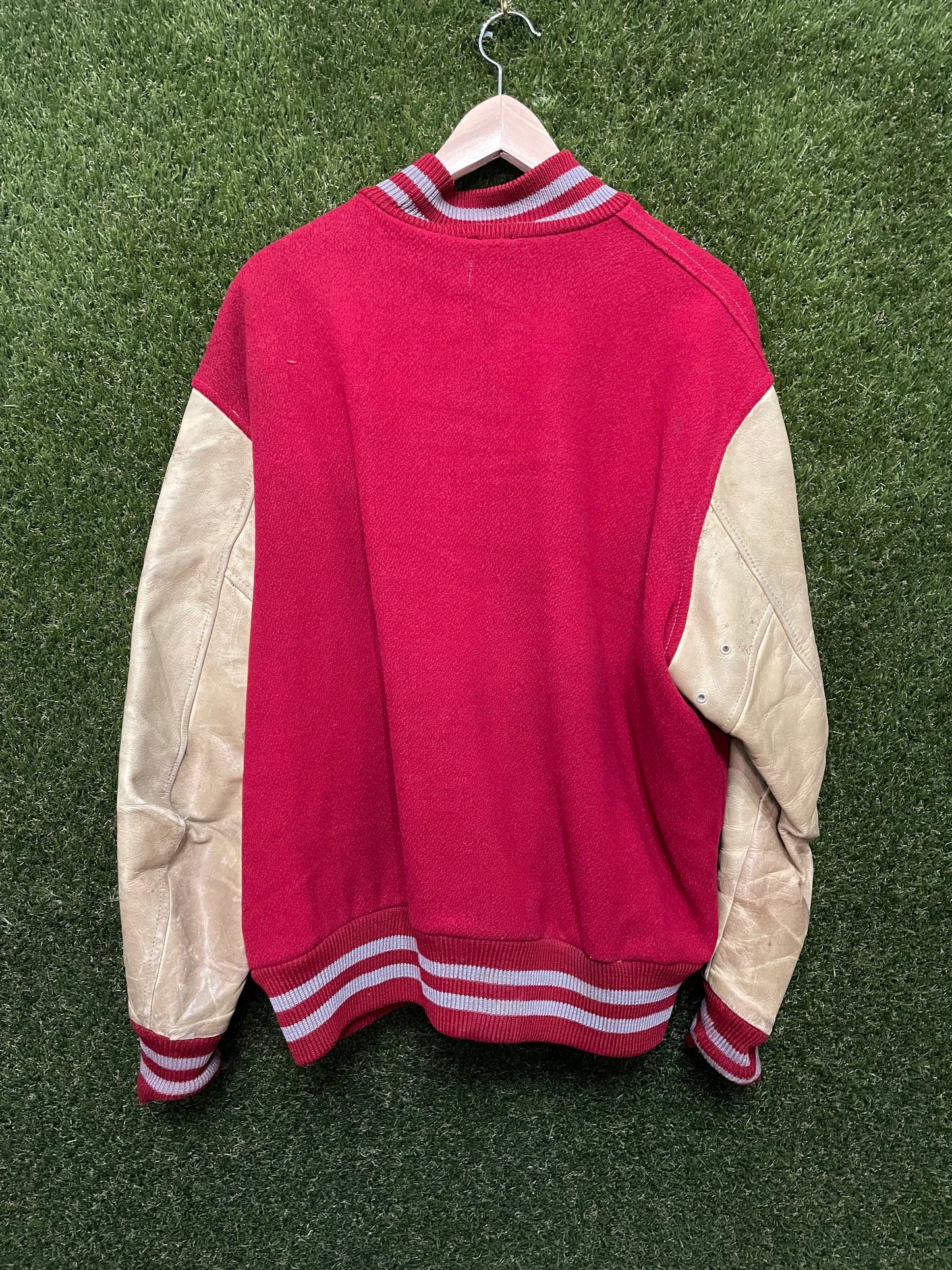 Red, Grey, Tan Letterman Jacket